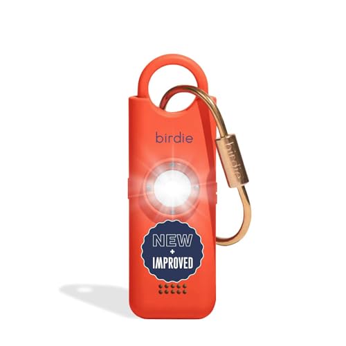 She’s Birdie 3.0 New Version – The Original Personal Safety Alarm for Women by Women–Loud Siren, Flash Light and Rechargeable Battery in a Variety of Colors (Coral Orange) - color: Coral Orange