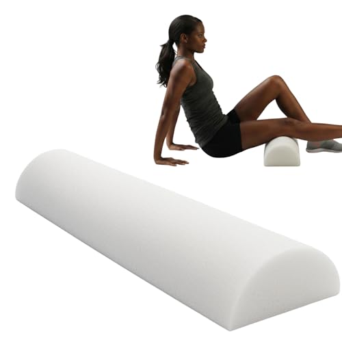 THERABAND Pro Foam Roller, Half Round, 6" x 36", Deep Tissue Massage, White - size: 6" x 36" - Half- Round