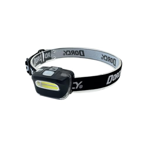 Dorcy 8-LED Adjustable LED Headlight Flashlight with Blinking Red Light Setting and Push Button Switch, Black (41-2095)