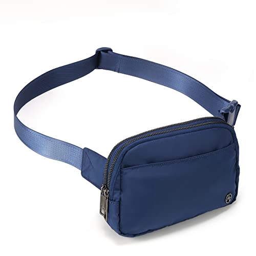 Pander Nylon Fanny Pack Belt Bag for Women with 5 Zipper Pockets - color: Blue Perennial