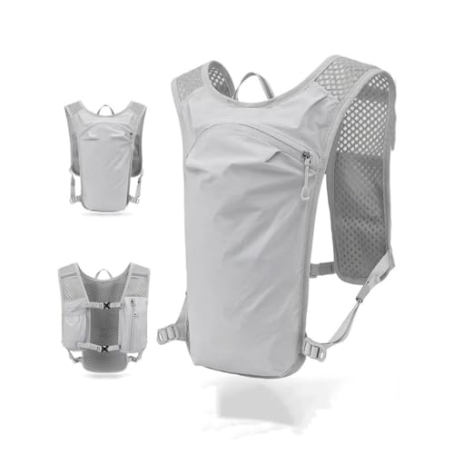 Lightweight Breathable Hydration Vest, Running Marathon Pack - Water Backpack for Hiking Biking, 0.28 lbs Grey - color: Grey