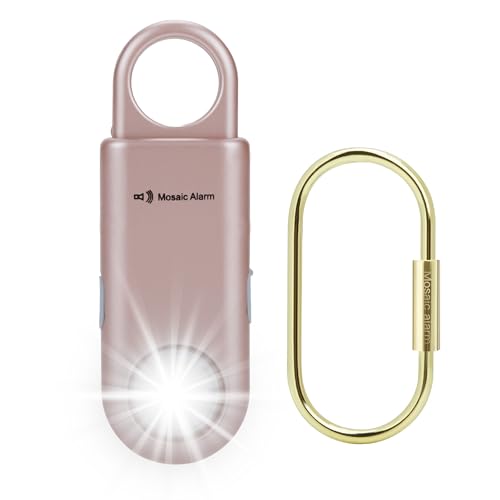 135dB Rechargeable Personal Safety Alarm Strobe Light Flashlight Keychain Siren for Women, College School Students Emergency SOS Alerts Loud Sound Torchlight Hiking Alarm Bear Deterrent. Rose Gold - color: RoseGold, style: Rechargeable & Built-in Flashlig