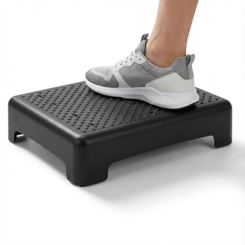GWNF 3.35" Step Stool, SGS-Tested 600 lb, for Adults & Seniors, Black/Black - color: Black Black