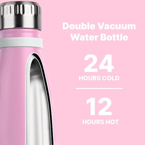 Kids Water Bottle-9 oz Leak Proof Insulated Water Bottle for Lunchbox - color: Purple Pink, size: 9 Ounces