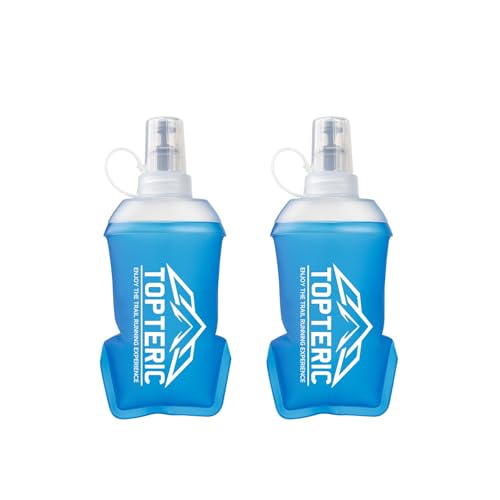 Collapsible Soft Flask Water Bottle, TPU Soft Folding Flexible Water Bottles for Hydration Pack/Running Vest, BPA/PVC Free, Ideal for Running Hiking Cycling Climbing (150ml-2 Pack) - style: 150ml-2 Pack