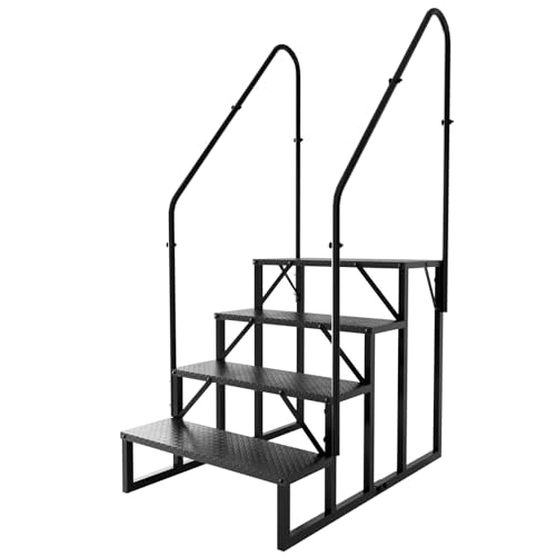 RV Stairs 4 Step Ladder with 2 Handrails - size: 4 Step-2