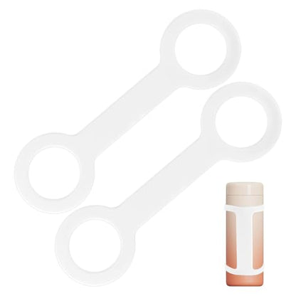 2 Pack Water Bottle Accessories Carrier Grip, Non-Slip Silicone Handle Strap Makes Any Bottle Handheld, Soft Band Holder for Gym During Workouts (White 2pcs) - color: White 2pcs