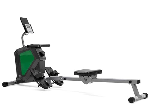 Magnetic Rowing Machine, Quiet Foldable Rower with 8-Level Resistance, LCD Monitor & Tablet Holder, Full-Body Low-Impact Cardio Equipment, Optional 2-in-1 Strength Training - color: Gray SRM2000