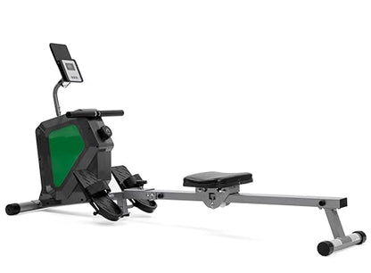 Magnetic Rowing Machine, Quiet Foldable Rower with 8-Level Resistance, LCD Monitor & Tablet Holder, Full-Body Low-Impact Cardio Equipment, Optional 2-in-1 Strength Training - color: Gray SRM2000