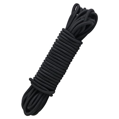 1/4 Inch Black Bungee Cord, 40 Feet Heavy Duty Elastic Shock Cord Nylon Stretch String Bungee Rope for Luggage, Camping, Kayak, Tie Downs (Black, 1/4 inch x 40 ft) - size: 1/4 inch x 40 ft