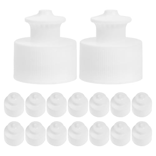 NOLITOY Water Bottle Caps 20 Pcs 28/410 Push Pull White Replacement Lid Safe Polymer Sport Gym Hike Run Workout Drink Canteen Leak Proof Seal Cycling Accessory Flask Cover