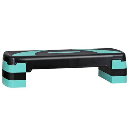 ZENY 31’’ Aerobic Step Platform, Workout Stepper with 4 Stable Risers - color: turquoise