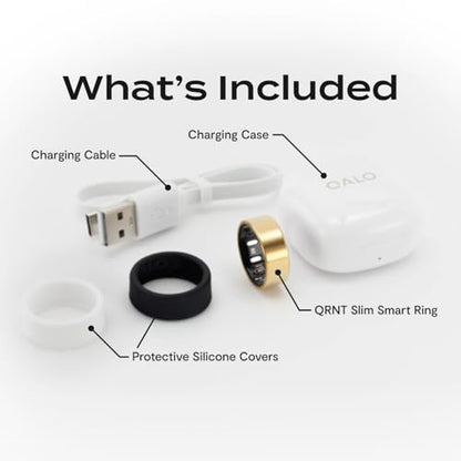 QALO Slim Smart Ring Fitness Tracker – Size Before You Buy – Gold, 06 - color: Gold, size: 6, style: Slim