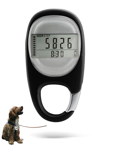 3D Pedometer for Walking Steps Miles, Distance Tracking, Calorie Count, and Activity Time, Step Counter Took on The Treadmil, Accurate Step Tracker with Carabiner for Men Women Seniors Pet - color: black