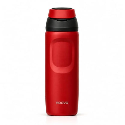 NOOVA Insulated Water Bottle Leak-Proof Insulated Stainless Steel Tumbler with Straw Sports Water Bottle Cold24h Hot18h Thermos Travel Gift Beach Gym Accessories for Women Men Kids Cup -26oz Red Black - color: 26oz Red-Black
