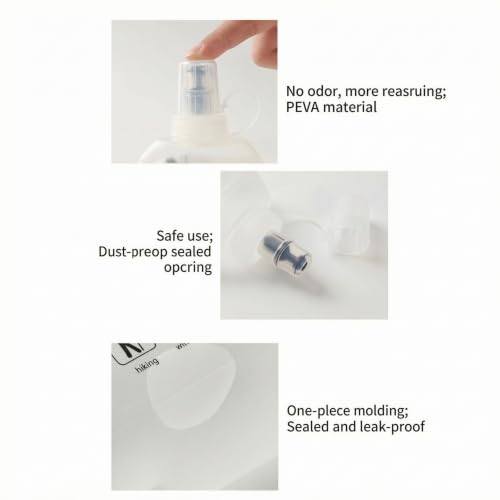 Collapsible TPU Soft Water Flask, BPA Free Lightweight Reusable Portable Water Bottle, Foldable Hydration Flask for Running Hiking Cycling Marathon Outdoor Activities (transparent) - color: transparent