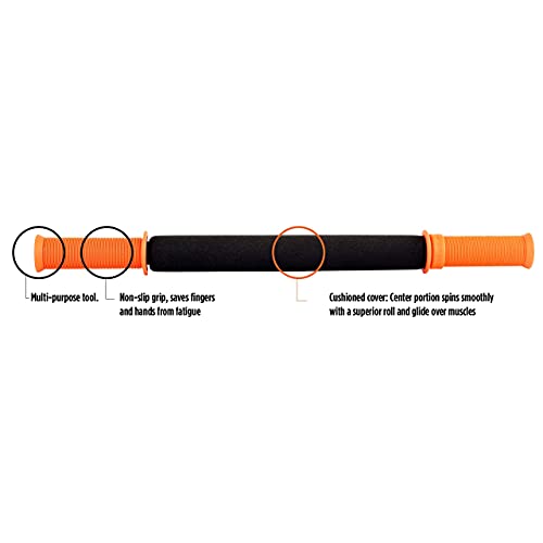 Tiger Tail Bundle: 18in Portable Massage Stick Portable Roller + Happy Muscles Book