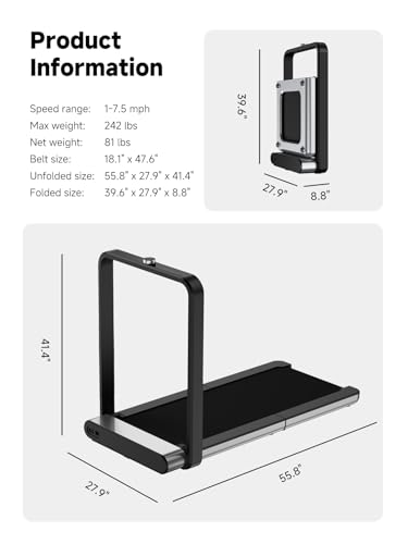 WalkingPad X Series Folding Treadmill, Smart Vertical Fold - color: Silver Black