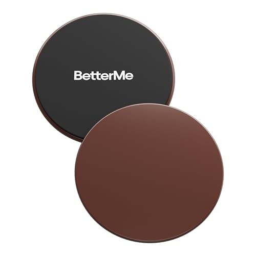BetterMe Pilates Sliders – Dual-Sided Exercise Sliders for Core Training – Compact Workout Gliders for Home Fitness, Abs & Full Body Workouts - color: Chocolate Brown