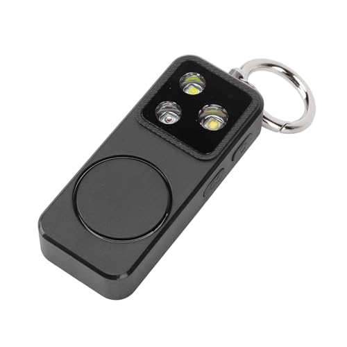 Safety Alarm Light for Women, USB Rechargeable Keychain Siren 150dB 4 Lighting Modes 500mAh for Night Walking Running Travel Camping Emergency (Black) - color: Black
