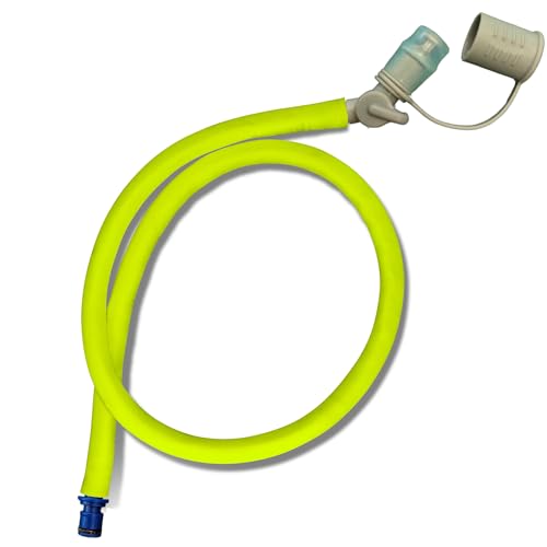 Hydration Bladder Tube Replacement - Universal Insulated Drink Hose fits CamelBak, Osprey, Source, USGI Tactical Packs - 36" Water Reservoir Hose with Bite Valve, Cover & Quick Release Connector - color: Fluorescent Yellow