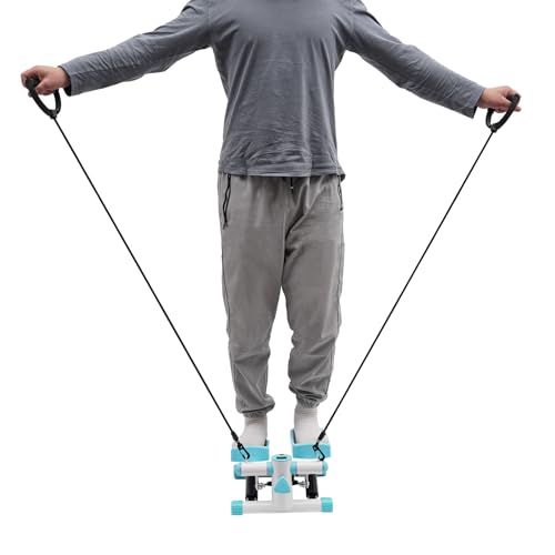 Mini Stepper for Home Gym Exercise Stepping Machine Portable Fitness Stepper with Resistance Bands Adjustable Hydraulic Drive Non Slip Pedals LED Monitor 330LBS Capacity