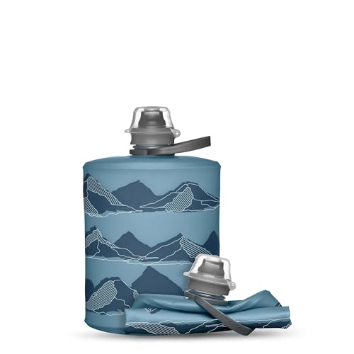 HydraPak Stow Collapsible Water Bottle (500ml, MTN Tahoe Blue) - color: MTN Tahoe Blue, style: 17oz/500ml