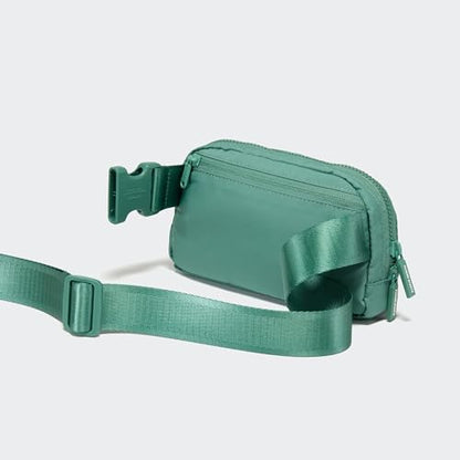 Pander Nylon Fanny Pack for Women, Two-Way Zipper Crossbody Bag - color: Eucalyptus Green