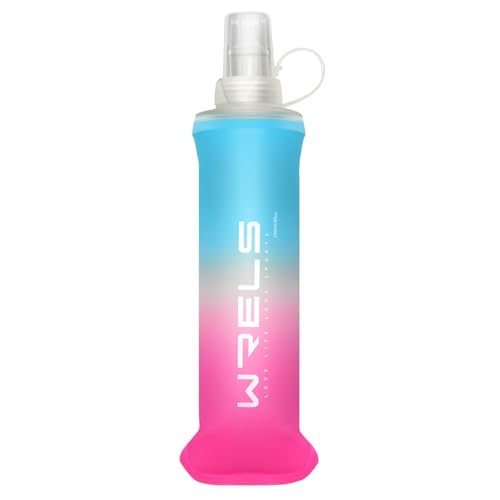 Soft Flasks TPU Soft Water Bottles Folding Soft Running Water Flask Small for Outdoor Sports Hiking Hydration Pack 8oz/17oz Hiking Cycling Climbing - color: Blue-250ml