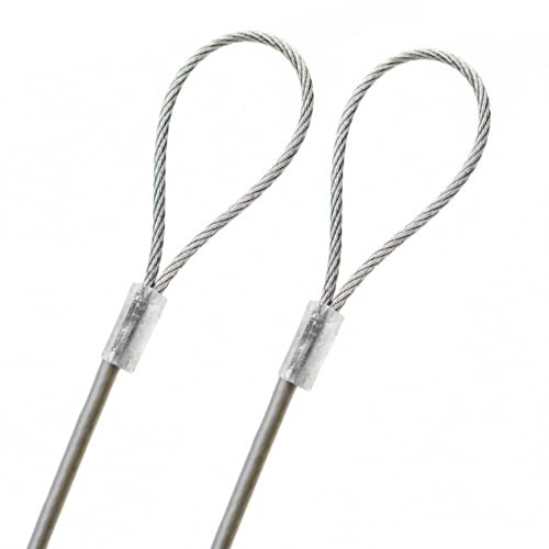 2ft Made to Order in USA Tether Cable with Two End Loops Galvanized Steel Wire Rope 1/16" Vinyl Coated to 1/8", Aluminum Sleeves (2 feet, Gray) - color: Gray, size: 2ft