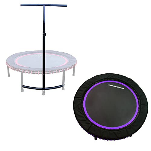 LEAPS & REBOUNDS Fitness Rebounder, 48 in, Stability Bar, Purple