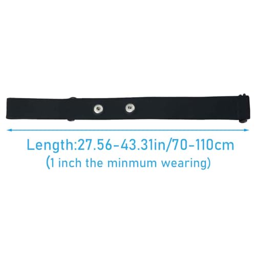 Heart Rate Monitor Chest Replacement Strap Adjustable Soft Strap Heart Rate Chest Strap Replacement Strap Cycling Heart Rate Elastic Compatible Heart Rate Sensor for Running Yoga Cycling Black