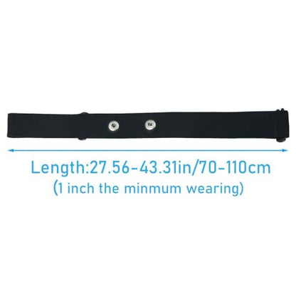 Heart Rate Monitor Chest Replacement Strap Adjustable Soft Strap Heart Rate Chest Strap Replacement Strap Cycling Heart Rate Elastic Compatible Heart Rate Sensor for Running Yoga Cycling Black
