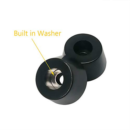 Round Rubber Feet Cutting Board Feet Non Slip Bumper with Stainless Steel Screws 0.315" H x 0.59" W - 100 Pack - size: 0.315" H x 0.59" W_100 Pack