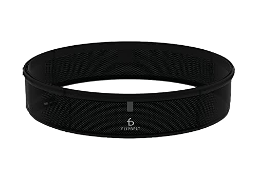 FlipBelt Lightweight Running Air Belt, Fitness and Running Fanny Pack for Women and Men, Non Chafing Waist Band Pack for Phone, Keys, Money, Moisture Wicking Storage Belt, USA Company - color: Black, size: Small