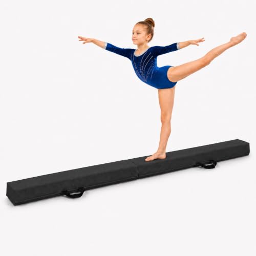 gymnastics balance beam 6FT Purple Premium Soft Suede Foldable Beam - color: Black, size: 8FT