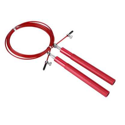 Aluminum Alloy Jump Rope with Ball Bearings – Skipping Rope for Speed Training, Non-Slip Grip and Adjustable PVC Cable - color: Red