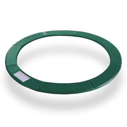 Exacme Trampoline Pad Replacement 16 15 14 13 12 10 8 Foot, Waterproof Safety Spring Cover Round Frame Pad, No Hole for Pole - color: Green, size: Fit 8FT Frame Only, style: Without Opening Design