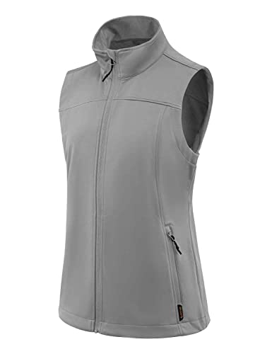 baleaf Women's Lightweight Running Vest Sleeveless Softshell Jacket - color: Light Grey, size: X-Small