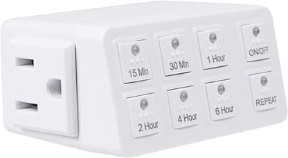 BN-LINK Indoor Countdown Timer with Repeat Function, 3-Prong Outlet Timer - style: 1 Pack