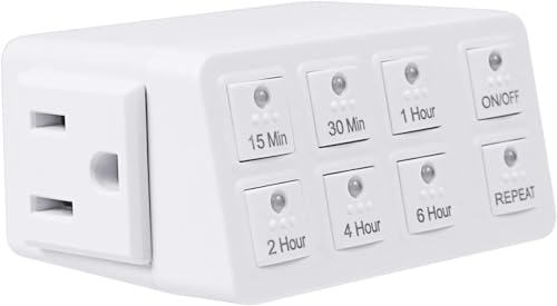BN-LINK Indoor Countdown Timer with Repeat Function, 3-Prong Outlet Timer - style: 1 Pack