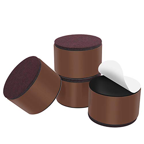 Ezprotekt 2" Bed and Furniture Risers Heavy Steel Sofa Table Dresser Risers - color: Brown, size: 3.15" x 2"