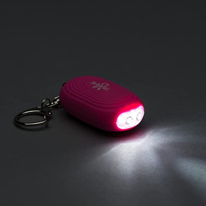 SABRE 2-in-1 Personal Alarm with LED Light, 130dB Personal Safety Siren, Snap Hook for Instant Access, 1,250 Foot (381 Meters) Range, Compact Design for Easy Attachment to Purse, Bag, or Keys - color: Pink