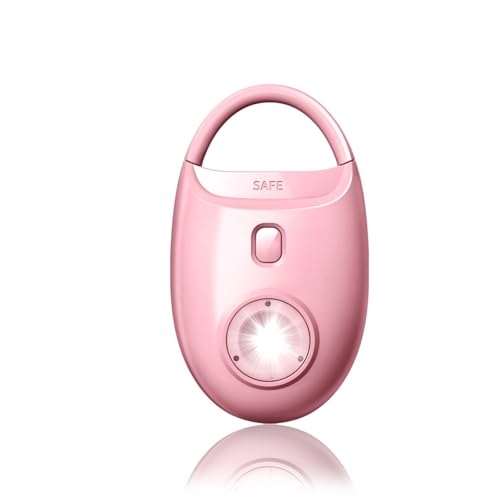 Safe Sound Personal Alarm, 130dB Loud Siren, Emergency Self-Defense Security Keychain with Strobe LED Light, Personal Sound Safety Siren for Women, Men, Children, Elderly - color: Pink