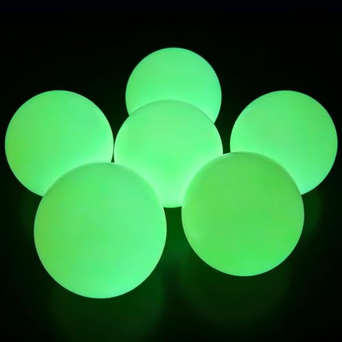 Glow in The Dark Lacrosse Ball Clear to Green Official Size Elastic Rubber Lacrosse Balls for Practice Training Massage Muscle Relaxation Indoor Outdoor Sports Gifts - color: Green-6pc