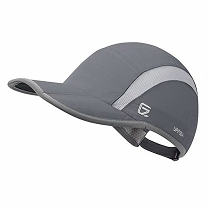 GADIEMKENSD Reflective Folding Outdoor Hat Unstructured Design UPF 50+ Sun Protection Sport Hats for Womens and Mens - color: Dark Grey