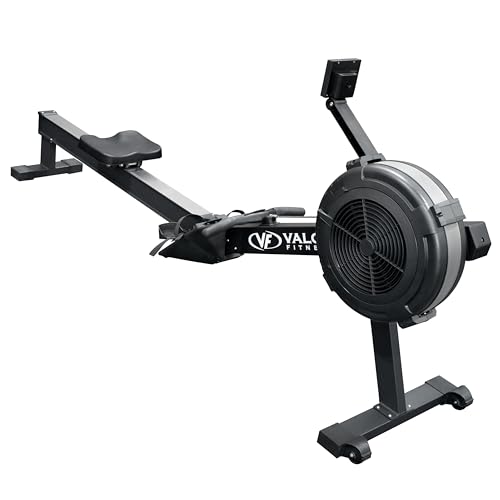 Valor Fitness Air Rowing Machine – Full-Body Cardio Rower with Adjustable Resistance, LED Monitor, Wheels & Compact Foldable Design for Home Gym & High-Intensity Workouts