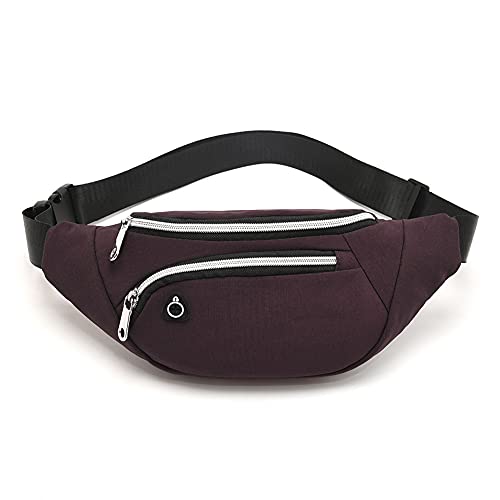 Waist Pack Bag for Men&Women - Fanny Pack for Workout Traveling Running. - color: (With headphone hole)Dark Red