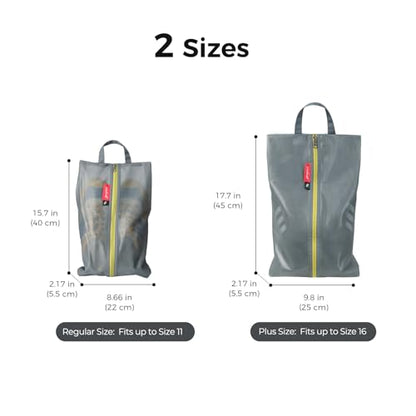 pack all Shoe Bag for Travel, Water-Resistant Shoe Pouch for Sports - color: Grey, style: 2 Pack