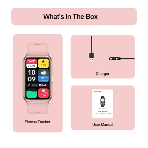 Fitness Tracker (Answer/Make Calls), Smart Watch for Women, with 1.47″ AMOLED Always-On Display, 24/7 Heart Rate, Sleep Tracking, 110+ Sport Modes, Waterproof, Compatible for Android Phone - color: Gold